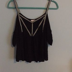 Cold Shoulder Black Top